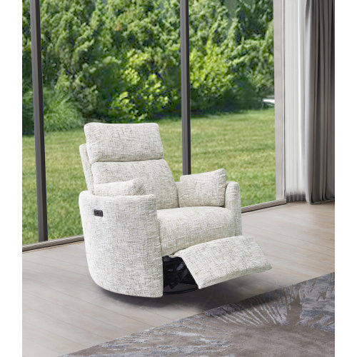 Ebern Designs Upholstered Power Rock Swivel Recliner Chair & Reviews | Wayfair
