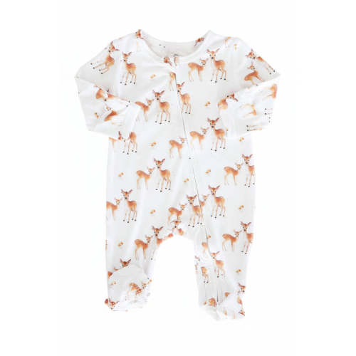 Friendly Fawns Zipper Footie