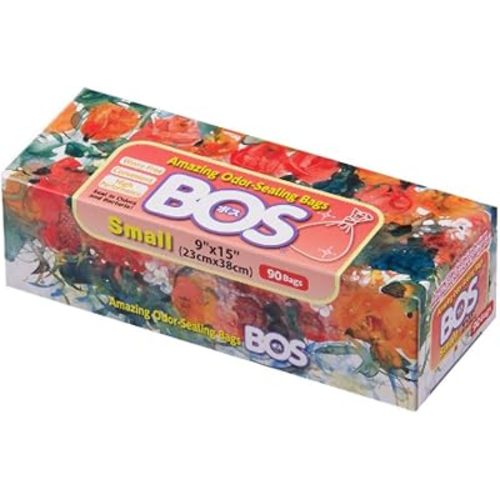 BOS Amazing Odor Sealing Disposable Bags for Diapers, Ostomy bags or any Sanitary Product Disposal -Durable and Unscented (90 Bags) [Size: S, Color: White]