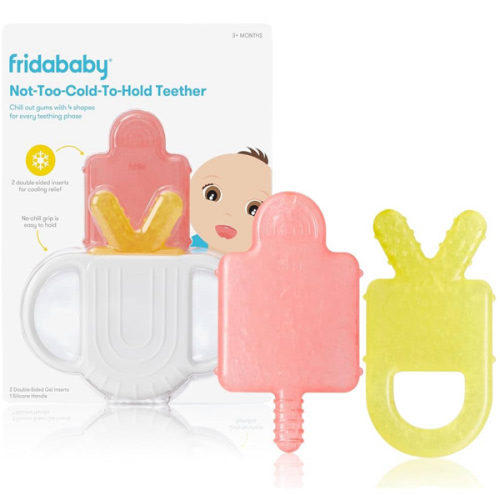 Frida Baby Silicone Teething Toys, 4-in-1 Teether for Babies & Infants, Teething Relief for 0-18 Months, Not-Too-Cold-to-Hold Baby Teether, BPA-Free