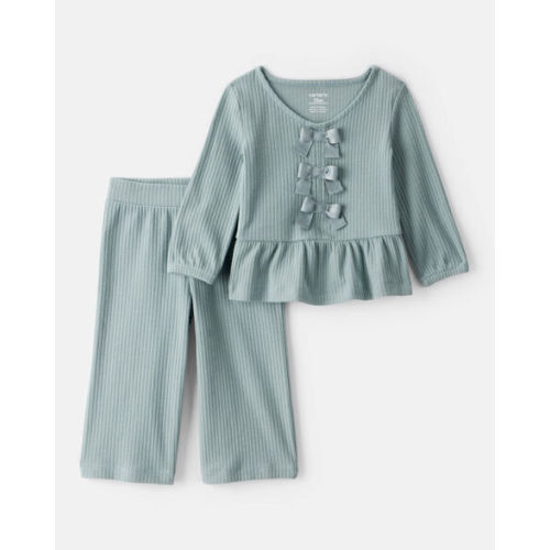 Baby Girl 2-Piece Long-Sleeve Tee & Pant Set - Green - Carter's | Carter's