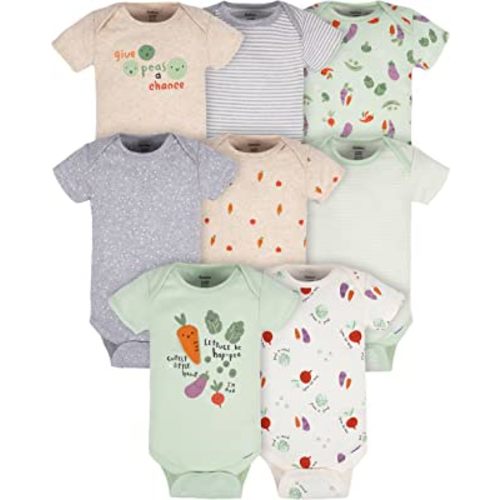 Gerber Unisex-Baby 8-pack Short Sleeve Onesies Bodysuits