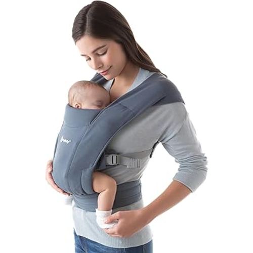 Ergobaby Embrace Newborn Baby Carrier Wrap - Soft & Breathable Baby Sling for Newborns to Toddlers (3.2–11.3 kg) - Oxford Blue, Cozy Infant Carrier for Hands-Free Comfort