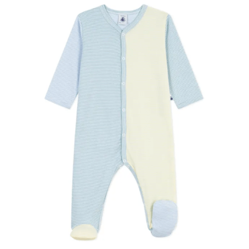 Pyjamas Dors Bien Colorblock Rayé Milleraies Coton Bio | Green