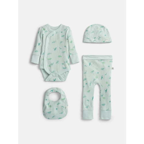Jurassic World Unisex Baby Allover Print Take Me Home Layette Outfit Set, 4-Piece, Sizes Preemie-6/9 Months