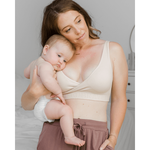 Sublime® Adjustable Crossover Nursing & Lounge Bra | Stone - Kindred Bravely