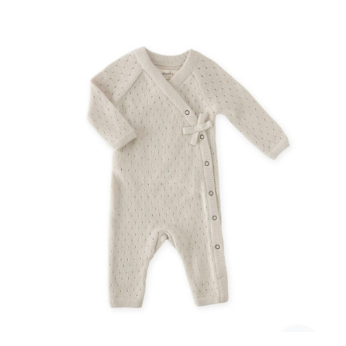 Pointelle Knit Kimono Romper