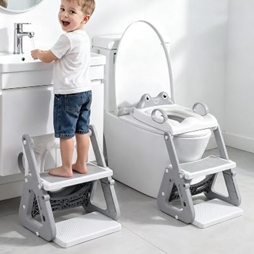 Orzbow Potty Training Seat with Step Stool, Toddler Toilet Seat with Ladder