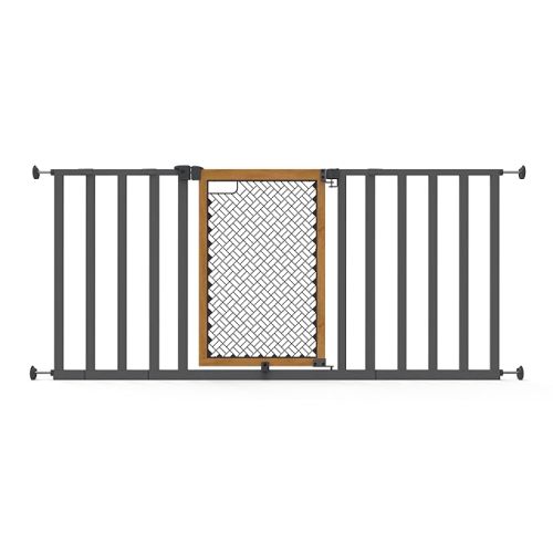 Summer Infant Ingenuity Thruway 60XW Series Extra Wide Safety Pet&Baby Gate,30"-60" Wide,26" Tall,Pressure or Hardware Mounted,Install Wall to Wall in Doorway or Stairway–Honey Oak Stained Wood&Metal