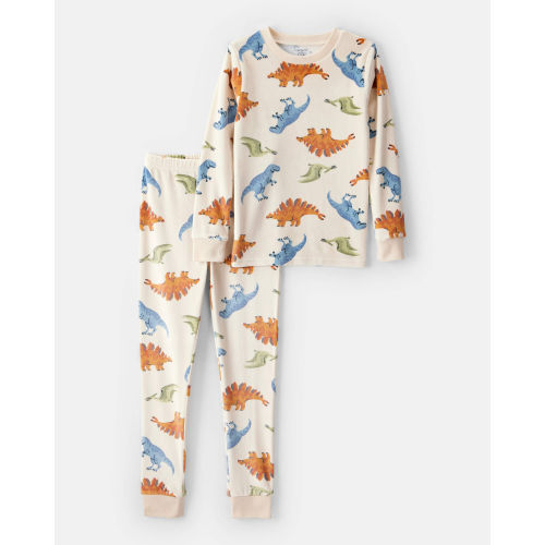 Boys Dinosaur Print DreamPlush Long-Sleeve Snug Fit 2-Piece Pajamas - Tan - Carter's | Carter's