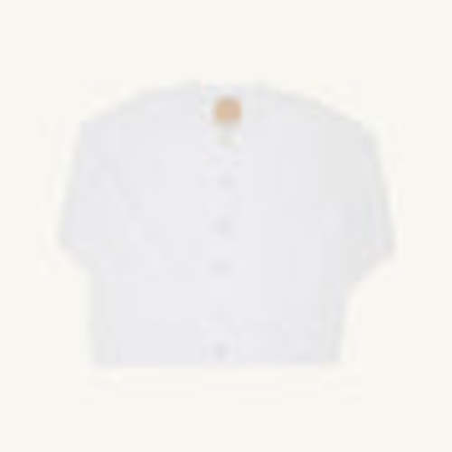 Cambridge Cardigan - White with Pearlized Button | 0-6 M