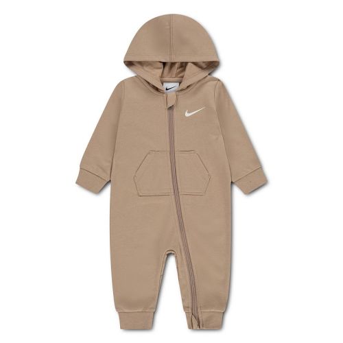 Newborn Baby Nike Essentials French Terry Hooded Long Sleeve Zip Up Coverall