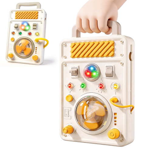 Chuvikid Busy Board Montessori Toy,Educational Toy with Light,Sound & Convenient Handle,Sensory Board Switch Toy Gifts for Toddlers 1-3 Years Old