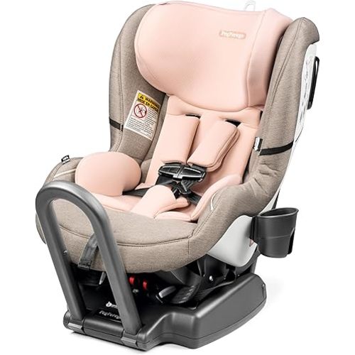 Peg Perego Primo Viaggio Convertible Kinetic - Reversible Car Seat - Rear Facing for Children 5 to 45 lbs and Forward Facing for Children 26.5 to 65 lbs - Made in Italy - Mon Amour (Pink & Beige)