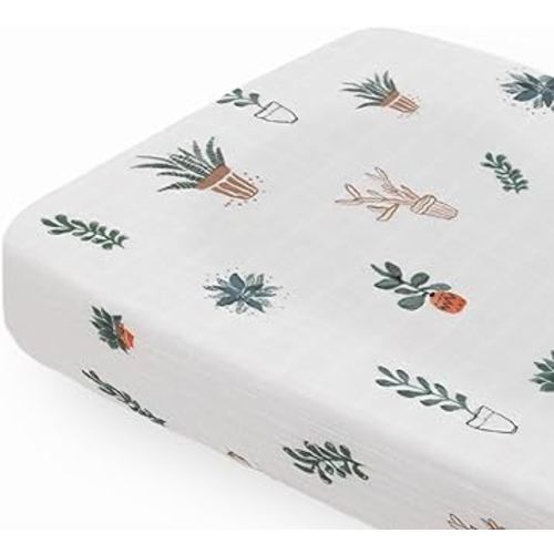 Little Unicorn Changing Pad Cover for Newborns & Infants | Soft & Breathable Muslin Fabric | Baby Diaper Changing Table Pad Cover (Prickle Pots)