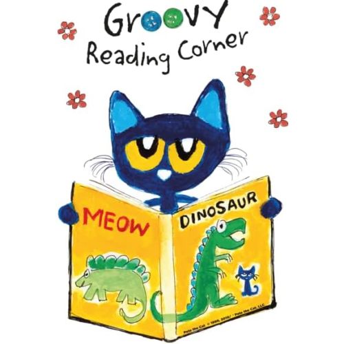 Pete the Cat Reading Corner Decal – Groovy Book Nook Children's Vinyl Wall Sticker | Classroom Décor - (20”x30”)