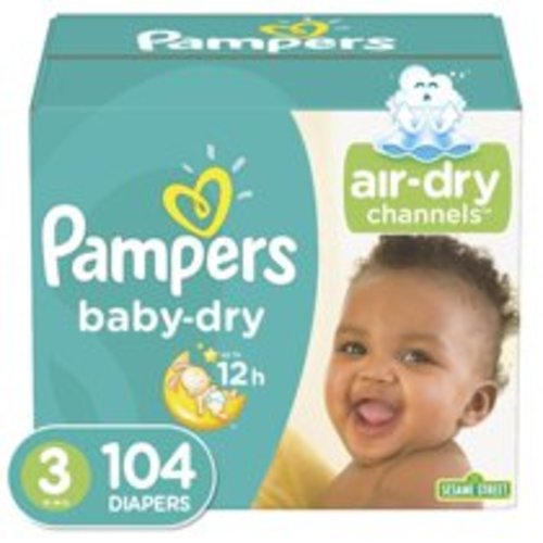 Pampers Baby Dry Baby Diapers Size 3, 104 Count (Select for More Options)