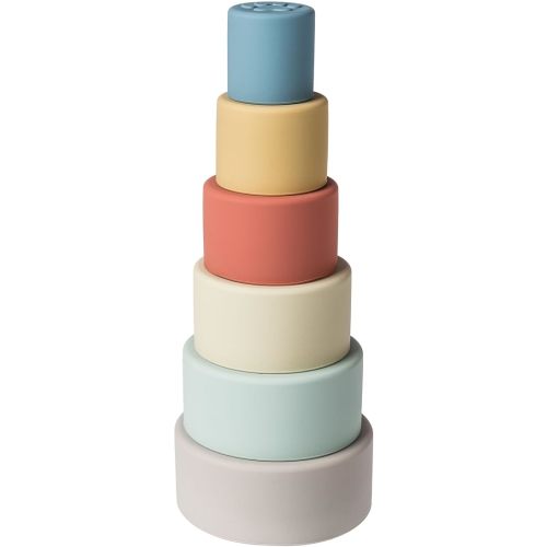 Mary Meyer Baby and Toddler Toys Simply Silicone Stacking Cups for 6+ Months Old Preschool Gifts, 11-Inches, Animals