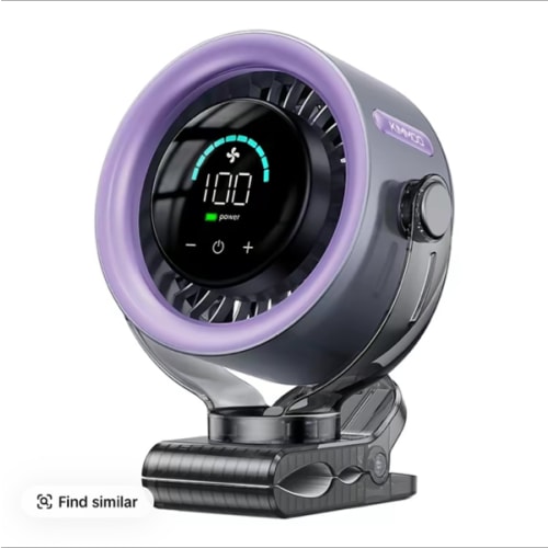 4000mAh Rechargeable Portable Clip on Fan-100-Speed Touch Control, LED Display, 360° Rotate Quiet Turbo Desk Fan, Small Battery Operated USB Fan for Stroller Bed Travel Camping Golf Gym - TikTok Shop