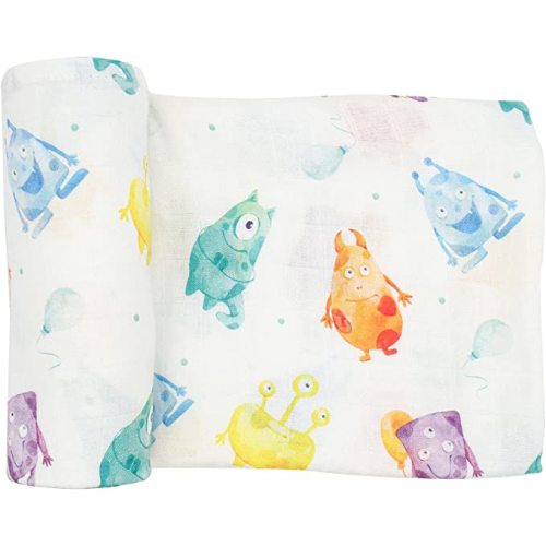 immispace - Ultra Soft Swaddle Blanket | Muslin Blankets for Girls & Boys | Newborns & Infants Gifts | 30% Organic Cotton + 70% Rayon | Large 47" x 47" | Machine Washable (Monster)
