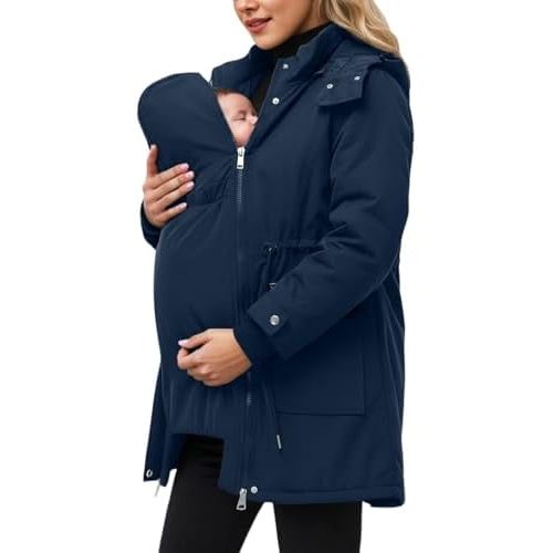 Baby Wearing Winter Jackets Coat,Maternity 3 In 1 Jackets Thicken Quilted Lined Warm Outwear Puffer Down Jacket Parka