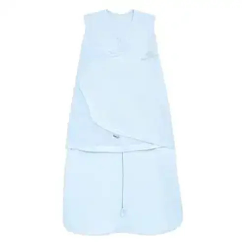 HALO 100% Cotton Sleepsack Swaddle, 3-Way Adjustable Wearable Blanket, TOG 1.5, Baby Blue, Small, 3-6 Months