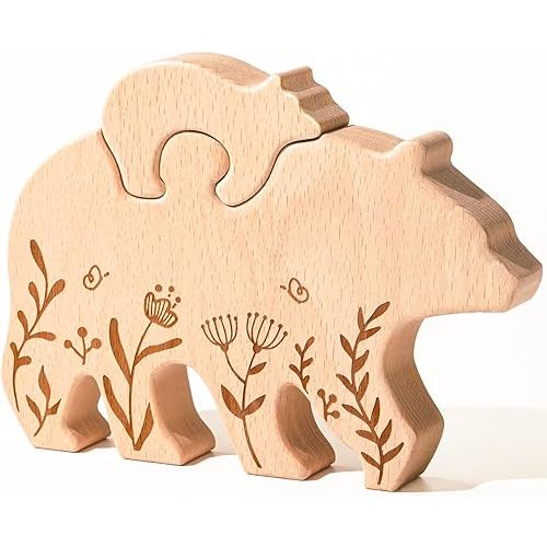 New Mom Gifts, Mother to be Gifts, Pregnancy Expecting Pregnant Postpartum Mommy to be, Mom Birthday Gifts, Gifts for Mother - Wooden Mama Bear Keepsake
