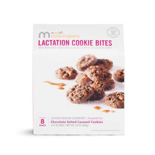 Munchkin Milkmakers Lactation Cookie Bites, Salted Caramel, 8 Count