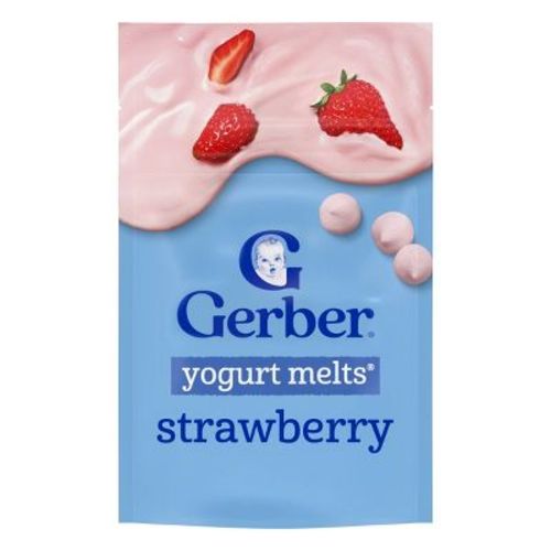 Gerber Toddler Snacks Strawberry Yogurt Melts - 1oz: 8 Months and Up, Freeze-Dried, No Artificial Flavors