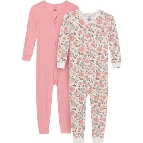 Modern Moments by Gerber Girl Baby 2-piece Snug Fitting Footless Pajamas, Pink, 0-3 months