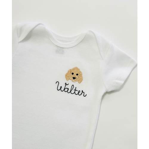 Personalized Embroidered Cockapoo baby bodysuit, Custom puppy baby bodysuit, Cockapoo puppy baby bodysuit, baby shower gift, dog bodysuit