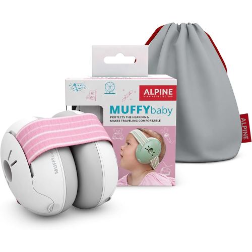 Alpine Muffy Baby Ear Protection for Babies and Toddlers up to 36 Months - CE & ANSI Certified - Noise Reduction Earmuffs - Comfortable Baby Headphones Against Hearing Damage & Improves Sleep - Pink