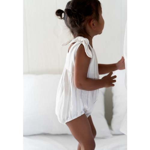 Tie Bubble Romper ‘Sunday Stripe’ – Oat Co