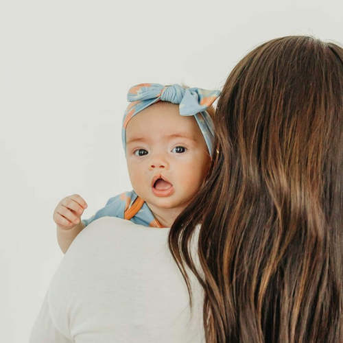 Knit Headband Bow - Clementine
