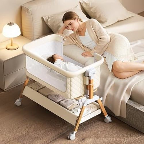 3 in 1 Baby Bassinet Bedside Sleeper, Bedside/Rocking Bassinet for Baby