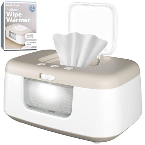 Jool Baby TinyBums Baby Wipe Warmer & Dispenser with LED Changing Light & On/Off Switch (Oatmeal)