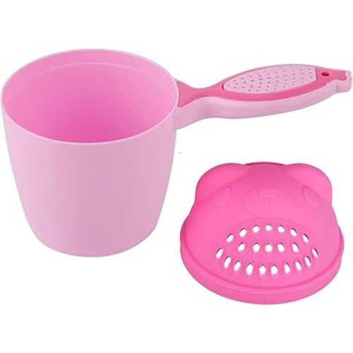 RiToEasysports Baby Bath Cup, Baby Shampoo Cup Cute Kid Wash Hair Rinser Bathing Flusher Protection Eye for Kids Green Pink (Pink)
