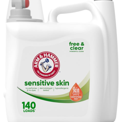 ARM & HAMMER Sensitive Skin Free & Clear, 140 Loads Liquid Laundry Detergent, 140 Fl oz