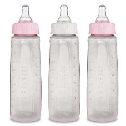 First Essentials by NUK Clear View® Bottle, 9 oz., Medium Flow, 3-Pack, Colors May Vary