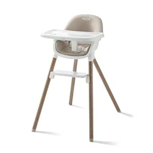 Graco Ready2Dine DLX 4-in-1 Highchair, Portable High Chair with 4 Growing Stages, Foldable Baby High Chair, Toddler Feeding Seat, Youth Stool, and Big Kid Seat, Linden