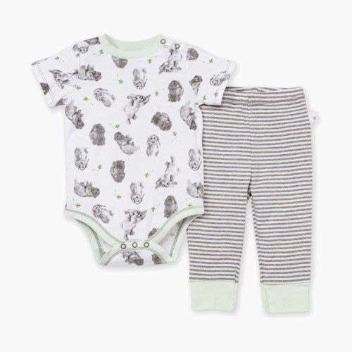 Burt's Bees Baby Hello Bunny Bodysuit & Pant Set, 100% Organic Cotton - Hello Bunny, Newborn