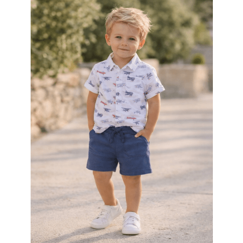 Polo Shirt & Everyday Short Set, Vintage Planes