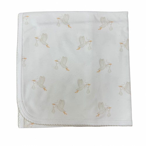 The Stork Blanket – Luxury Personalized Pima Cotton Baby Blanket – Caprilina