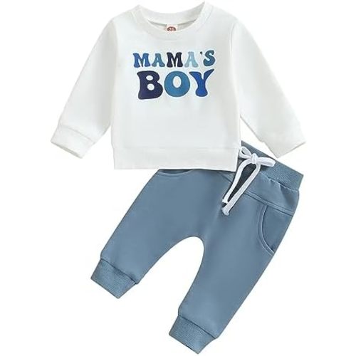 Toddler Baby Boy Fall Winter Clothes Outfits Funny Letter Sweatshirt Pants Set Infant Clothes 6 12 18 24 Months 2T