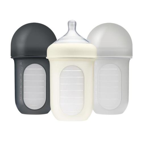 Boon NURSH Reusable Silicone Pouch Bottles - 8oz - Gray (3pk)