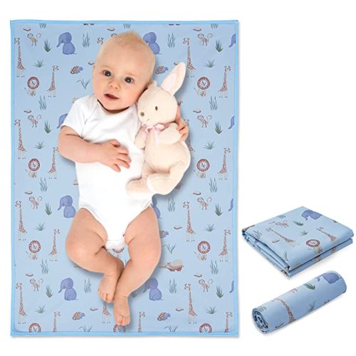 Vegan Leather Baby Changing Mat - Wipeable Portable Changing Pad, Foldable Travel Changing Mat for Baby, Newborns Toddlers Shower Gifts (Animal,20"*28")