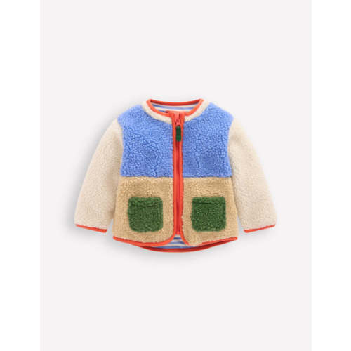 Cosy Borg Jacket-Multi Colour Block | Boden USA