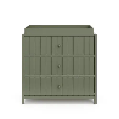Graco Teddi 3 Drawer Chest with Changing Topper - Olive