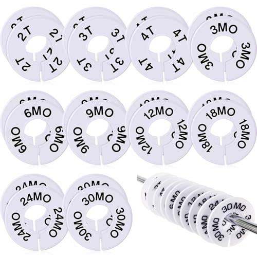 Blulu 10 Pack Clothing Rack Size Dividers Round Hangers Dividers