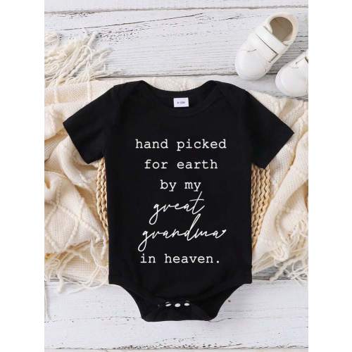 SHEIN Baby Boys' Casual Letter Printed Short Sleeve Bodysuit, Summer | SHEIN USA